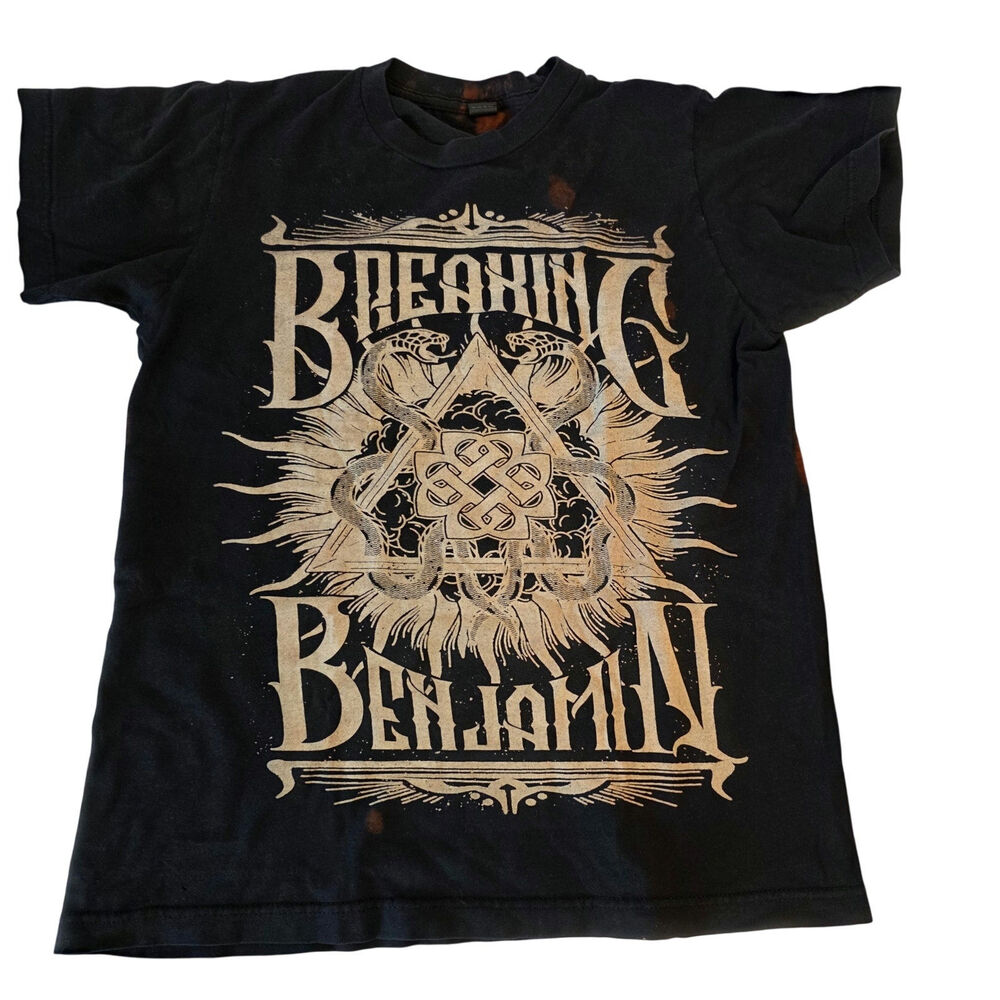 Breaking Benjamin Custom‎ Bleach Dye Tour Shirt Concert Tee Medium